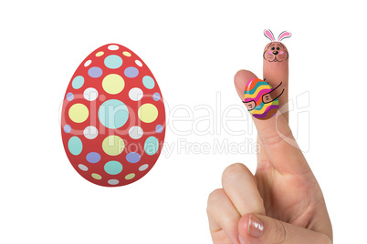 Composite image of fingers as easter bunny