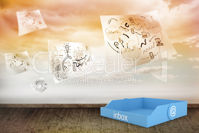 Composite image of blue inbox Composite image of blue inbox