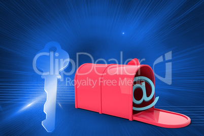 Composite image of red email post box