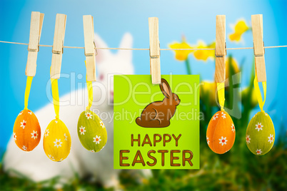 Composite image of happy easter greeting