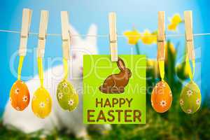 Composite image of happy easter greeting