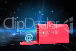 Composite image of red email post box