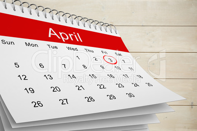 Composite image of april calendar