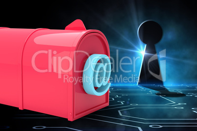Composite image of red email post box