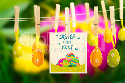 Composite image of easter  egg hunt graphic
