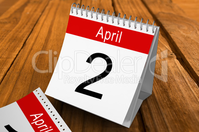 Composite image of april calendar