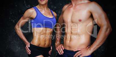 Composite image of bodybuilding couple