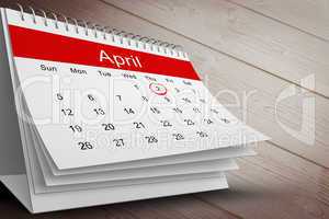 Composite image of april calendar