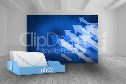 Composite image of blue inbox