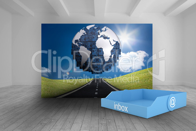Composite image of blue inbox Composite image of blue inbox
