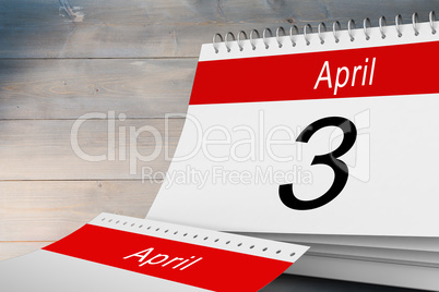 Composite image of april calendar