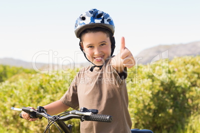 Little boy on a bike ride