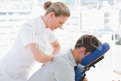 Man having back massage