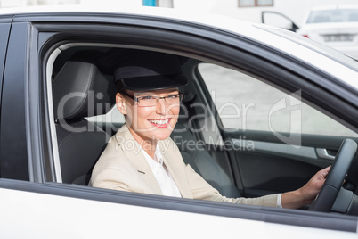 Chauffeur smiling at camera