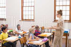 Teacher giving a lesson in classroom