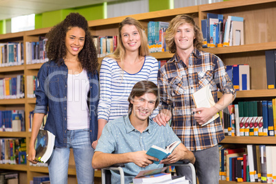 College students in library