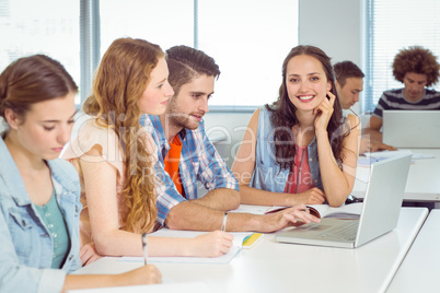 Fashion student smiling at camera