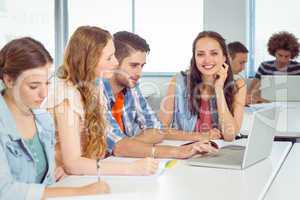 Fashion student smiling at camera