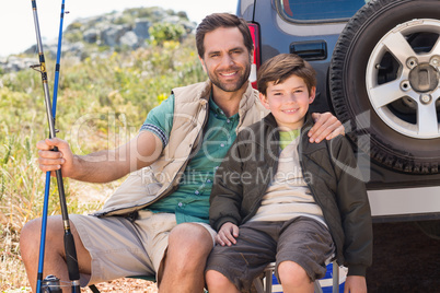 Father and son on a fishing trip