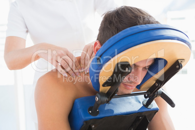 Man having back massage