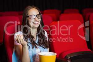 Young woman watching a 3d film