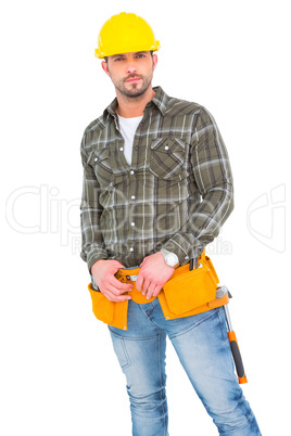 Handyman wearing tool belt