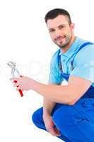 Repairman holding pliers