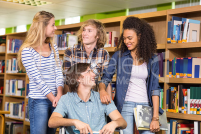 College students in library