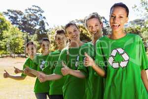 Environmental activists smiling at camera