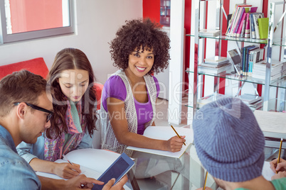 Fashion students working as a team