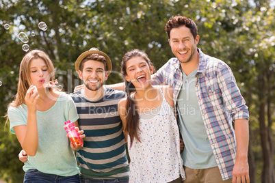 Happy friends in the park