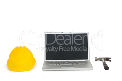 Laptop with construction tools