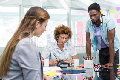 Creative business peple working at desk