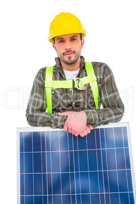 Manual worker with solar panel