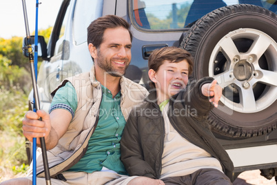 Father and son on a fishing trip