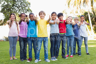 Happy friends playing in the park