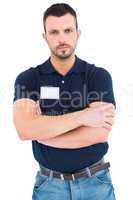 Male technician standing arms crossed