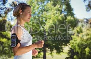 Fit woman jogging in the park