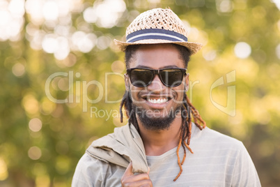 Handsome hipster in the park