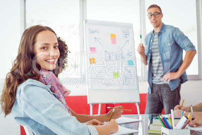 Fashion student giving a presentation