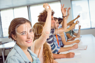 Fashion students being attentive in class