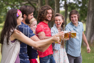 Group of friends celebrating oktoberfest