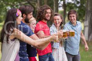 Group of friends celebrating oktoberfest