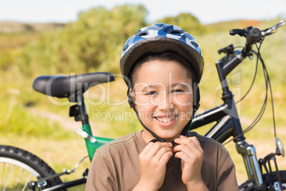 Little boy on a bike ride