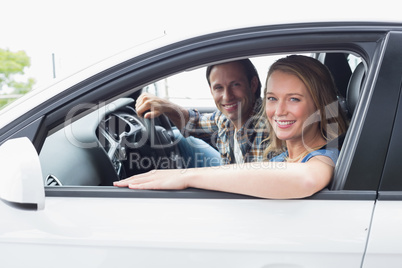 Couple smiling at the camera