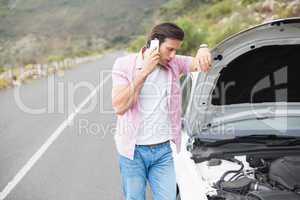 Man after a car breakdown