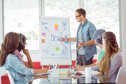 Fashion student giving a presentation