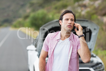 Man after a car breakdown