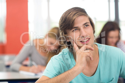 Male student in the classroom