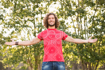 Handsome hipster in the park